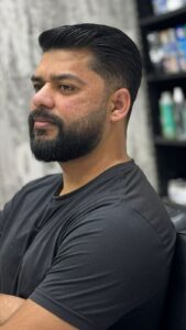 A man with style at Stylist Hair salon Al rigga dubai