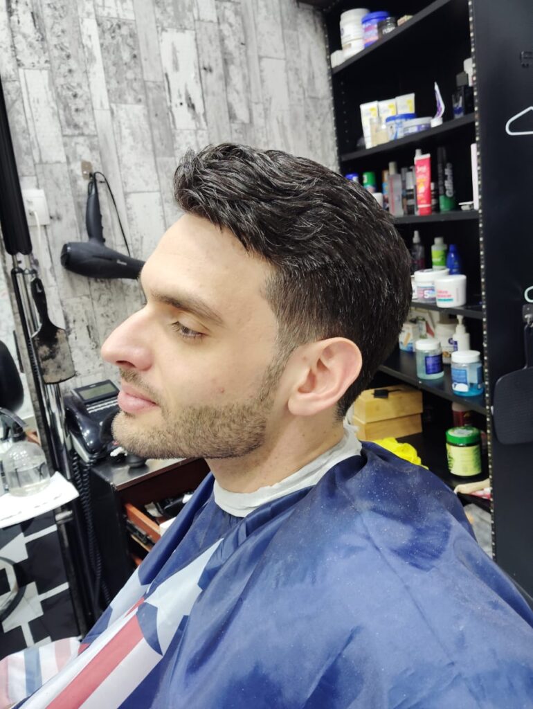 Fade haircut for men in Dubai salon