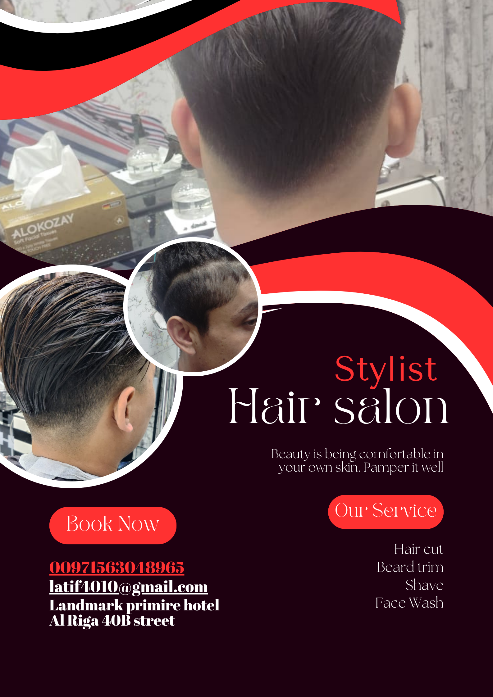 Find a Perfect hair Cut at Al Rigga Beauty Salon in Dubai.
