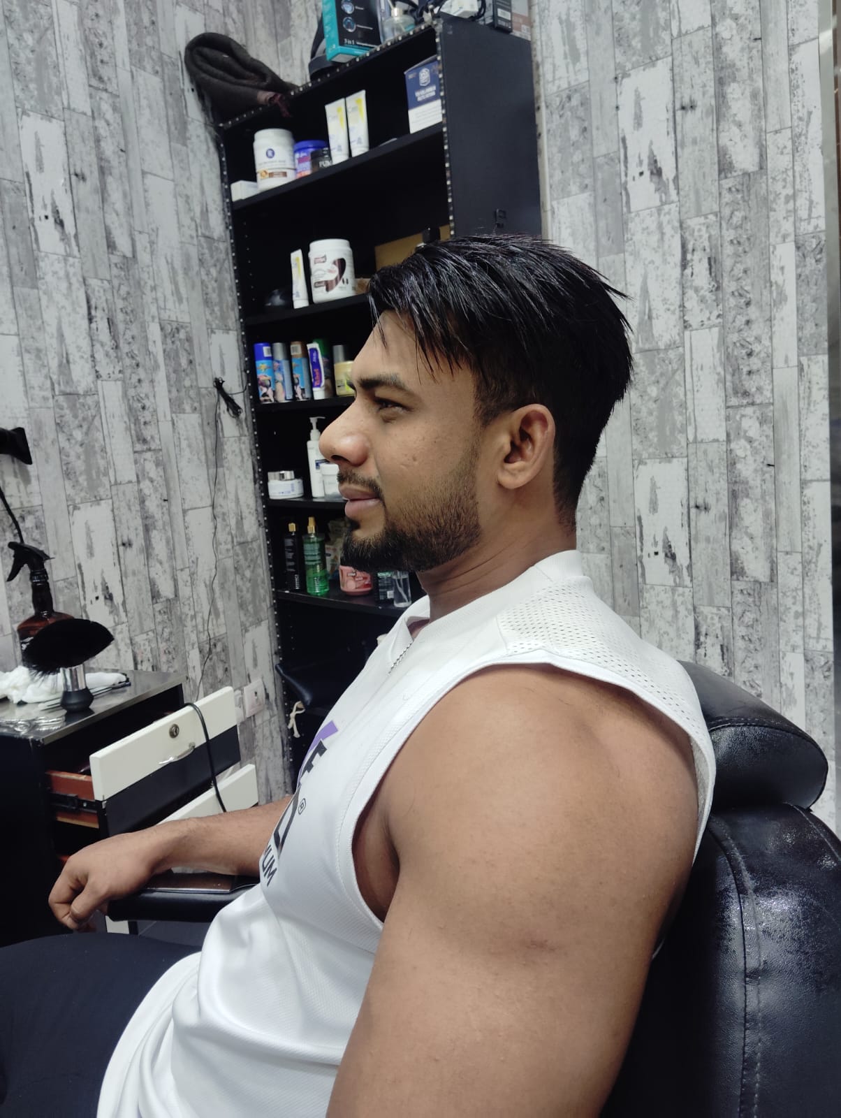 A man with beard style and hair style at Dubai Stylist Hair Salon